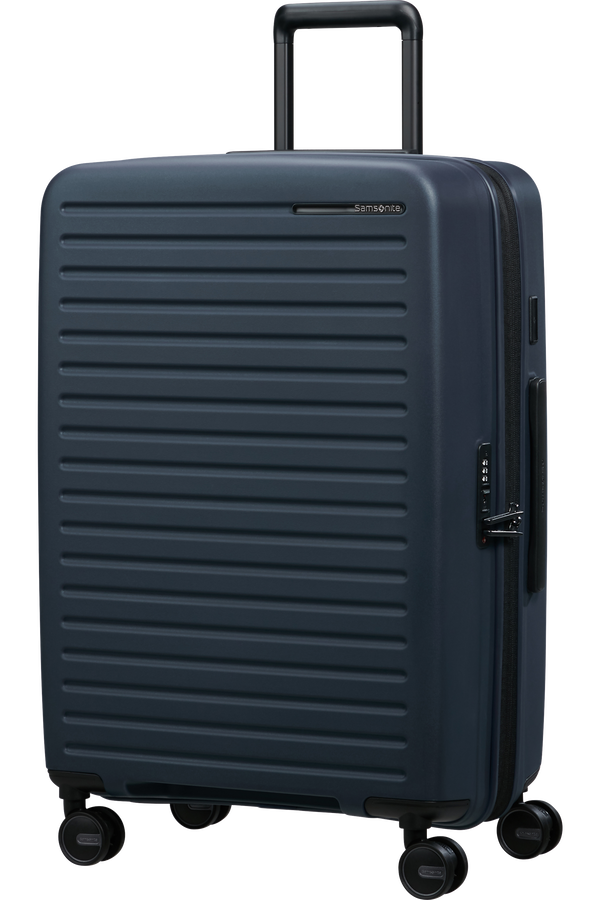 Mala de Viagem Média 68cm Expansível 4 Rodas Azul Meia-Noite - Restackd | Samsonite