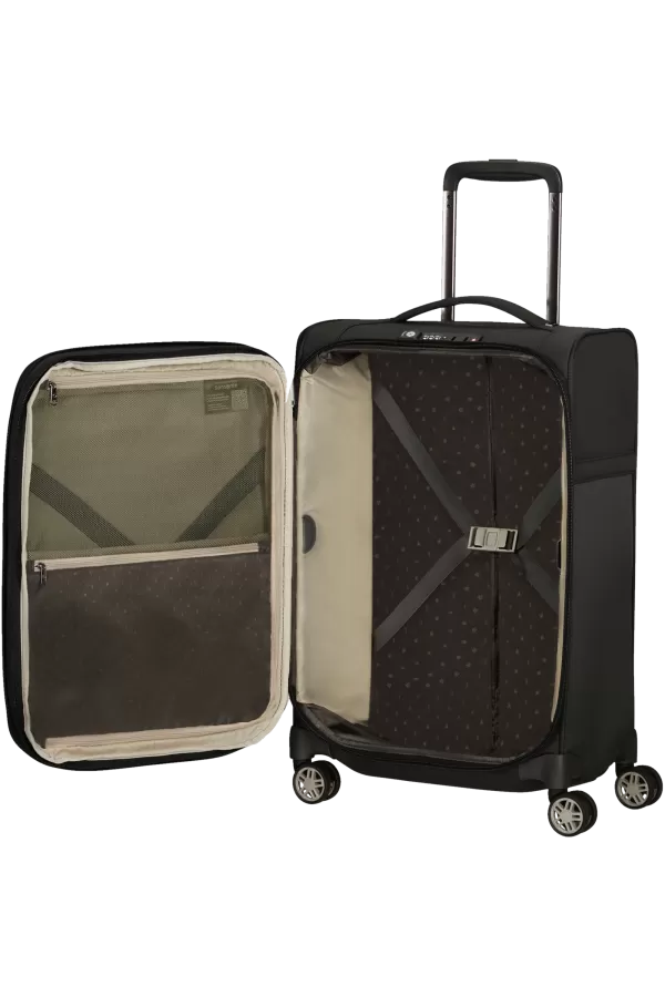 Mala de Cabine 55x35cm Expansível 4 Rodas Preto - Airea | Samsonite